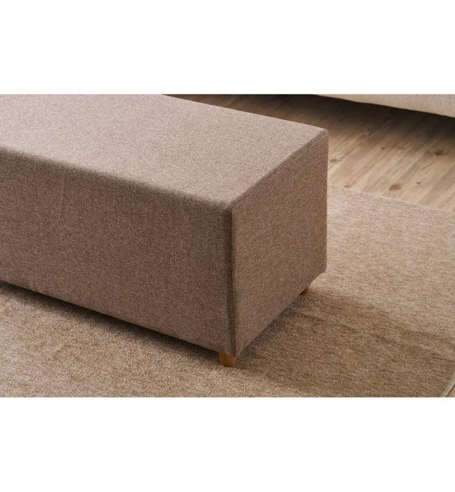 Hocker, braun, Rahmen: HOLZ, Bezug: 50 % BAUMWOLLE / 50 % POLYESTER