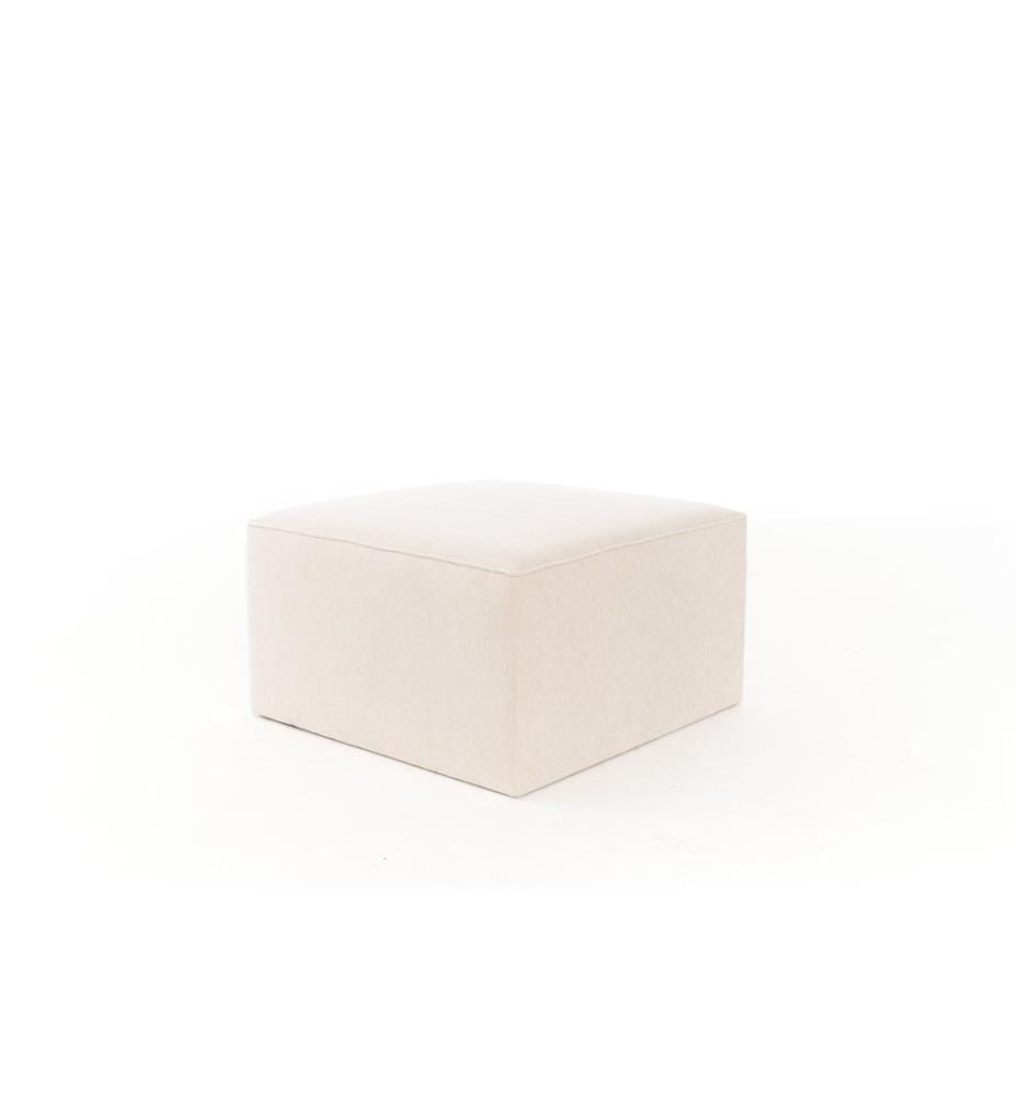 Hocker, cremefarben, Rahmen: HOLZ, Bezug: 50 % BAUMWOLLE / 50 % POLYESTER