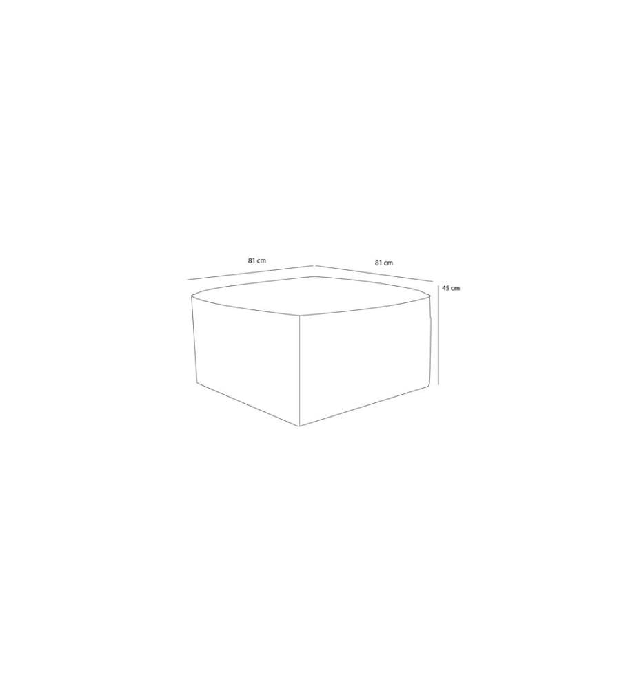 Pouf, jaune, structure : BOIS, tissu : 50 % COTON / 50 % POLYESTER