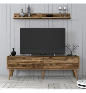 Meuble TV, Noyer, Panneau de particules mélaminé