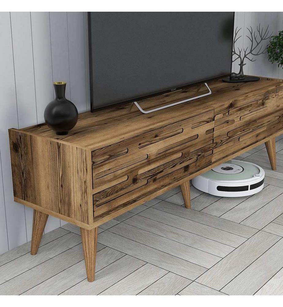 TV Unit, Walnut, Melamine Coated Particle Board