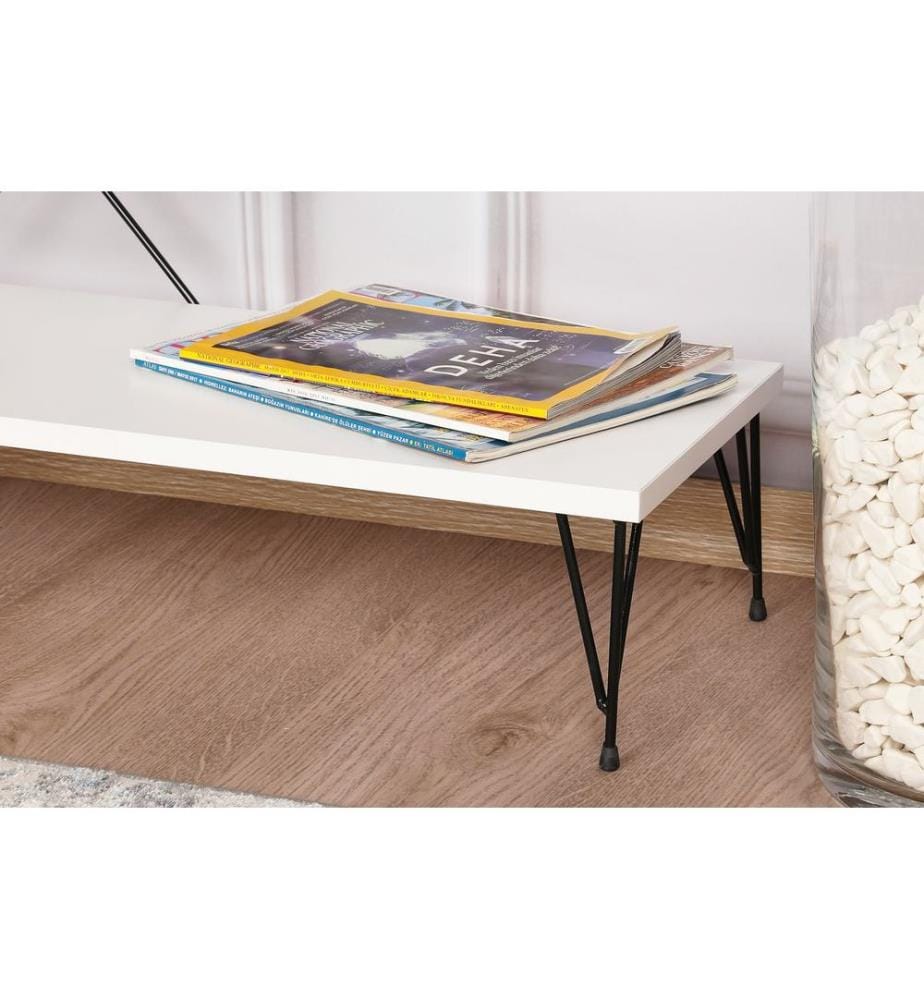 TV Stand, White, Melamine Coated Particle Board