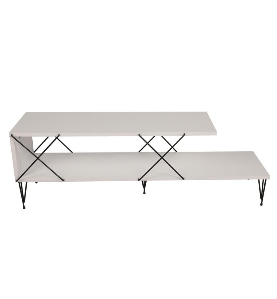TV Stand, White, Melamine Coated Particle Board