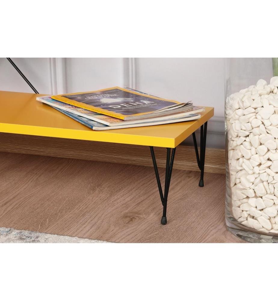 Giallo, Armadi Tv, 40X120X30 cm, Piastra Di Particelle Rivestite Con Melamina