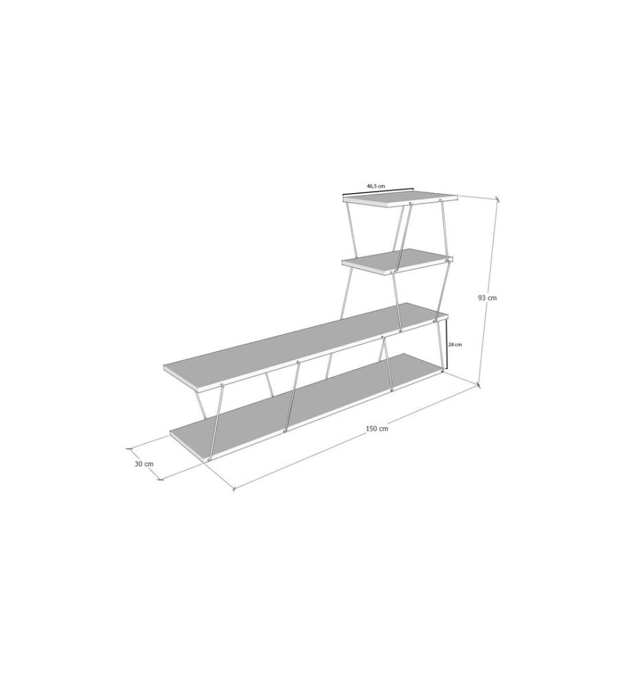 Antracite, Armadi Tv, 93X150X30 cm, Piastra Di Particelle Con Rivestimento Melamina