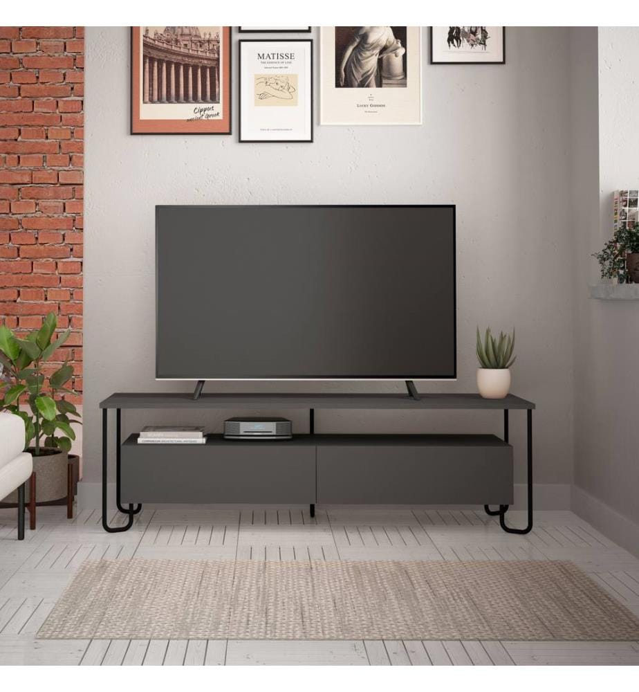 Antracite, Armadi Tv, 45X150X42 cm, Piastra Di Particelle Con Rivestimento Melamina