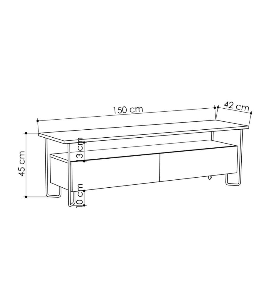 Antracite, Armadi Tv, 45X150X42 cm, Piastra Di Particelle Con Rivestimento Melamina