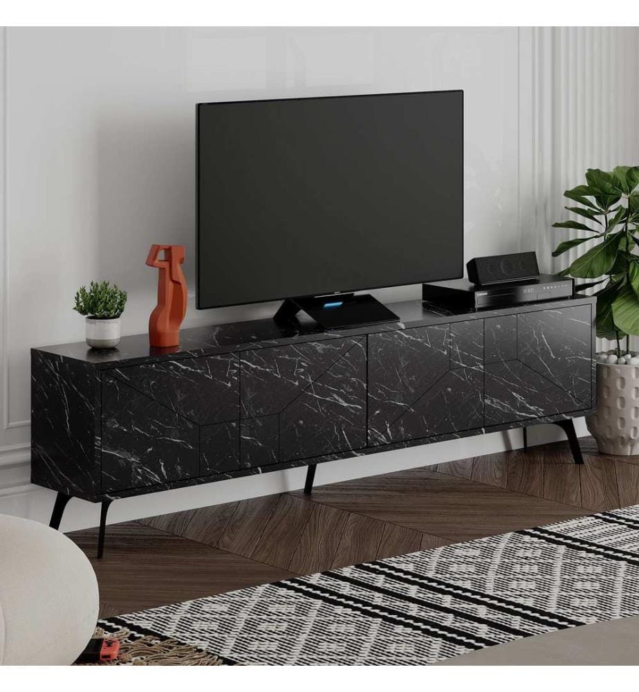 TV Stand, Bendir, 100% MELAMINE COATED PARTICLE BOARD