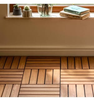 Terrassenfliese, Braun, 100% Iroko-Holz