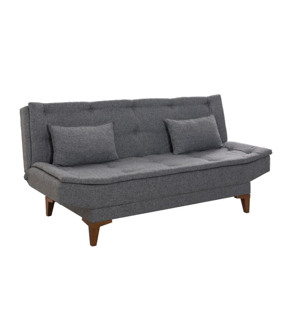 Sofa-Bed Set, Dark Grey, Beech Wood Frame, Polyurethane / Acrylic Fabric