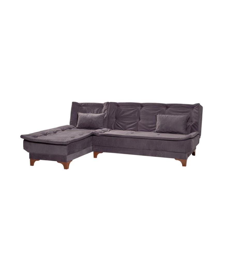 Ecksofa-Bett, Anthrazit, Gestell: Pine Holz, Stoff: 100% Soho Fabric