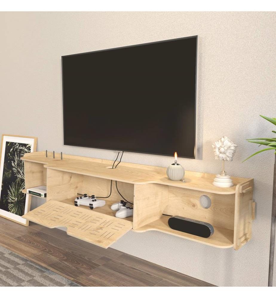 Meuble TV, chêne, panneau de particules mélaminé