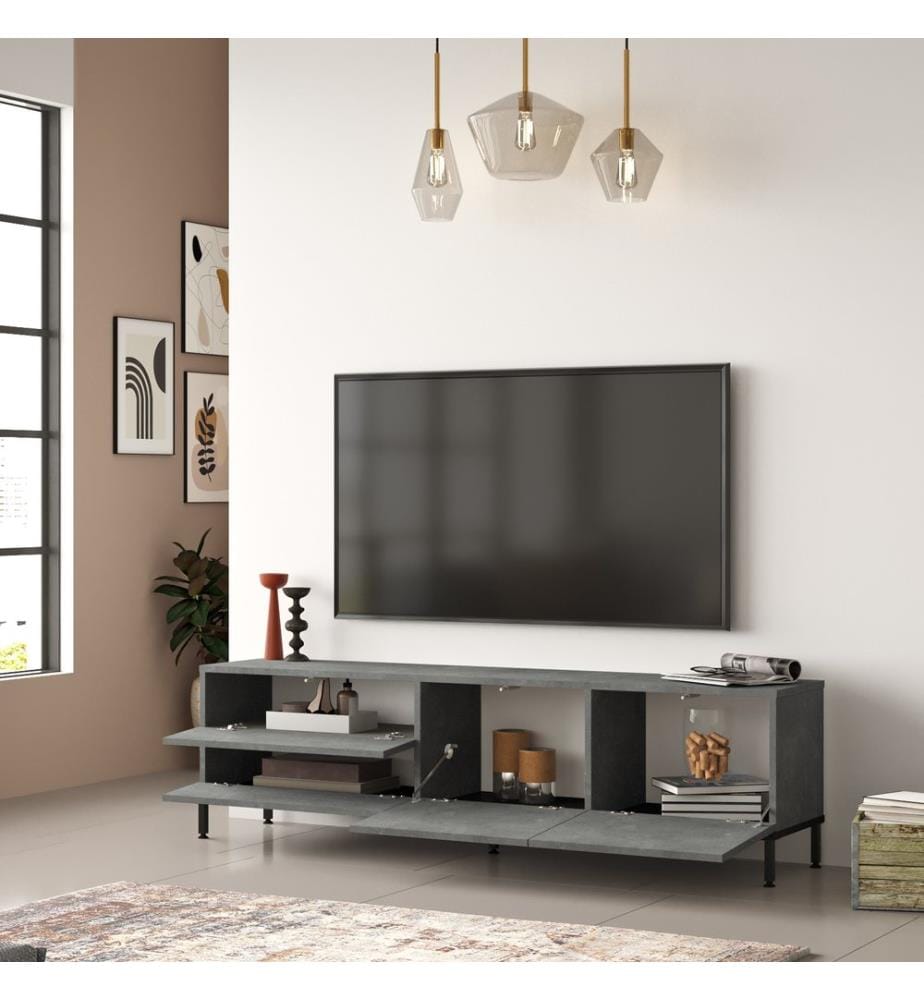 TV Stand, SilverBlack, Melamine Coated Particle Board