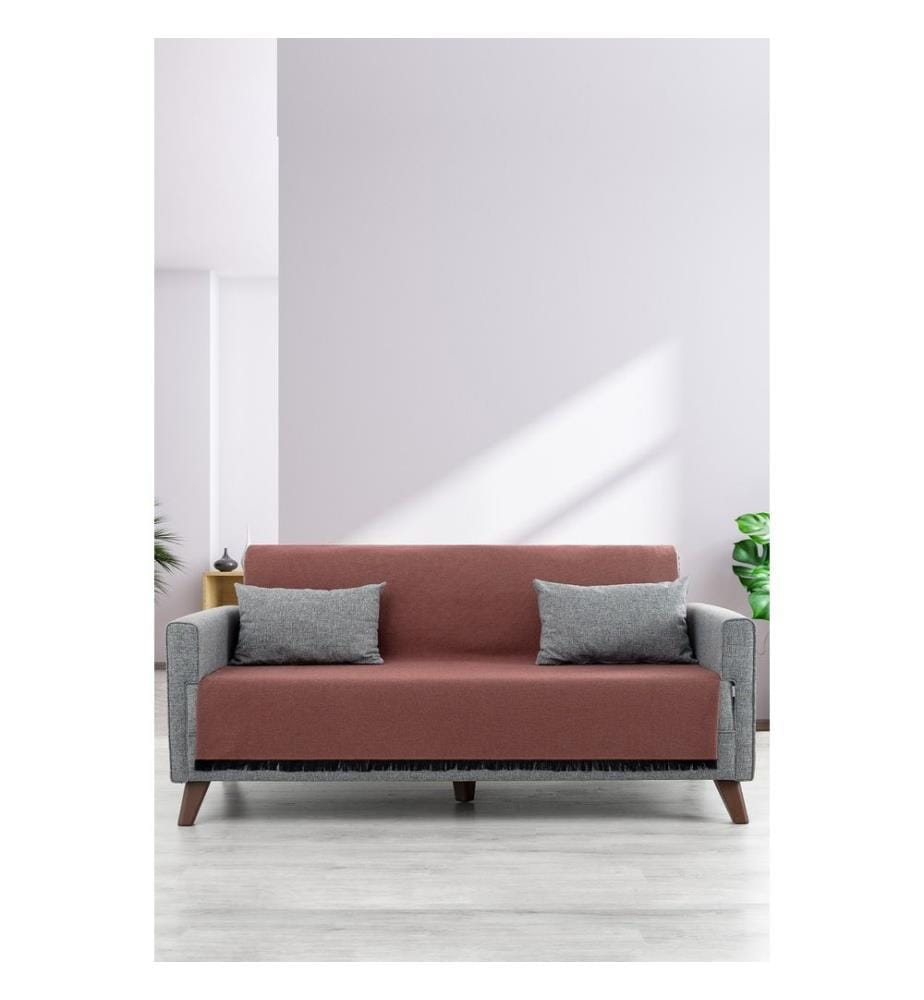 Copridivano, rosso piastrella, 70% cotone - 30% poliestere
