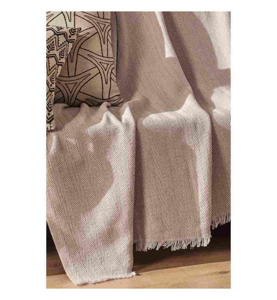 Copridivano, Beige, Cotone riciclato