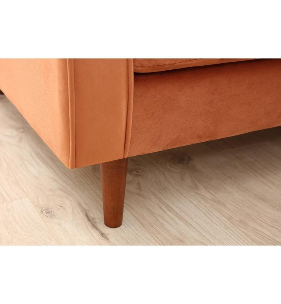 2-Seat Sofa, Orange, Beech Wood - Chipboard Frame, Polyester Fabric
