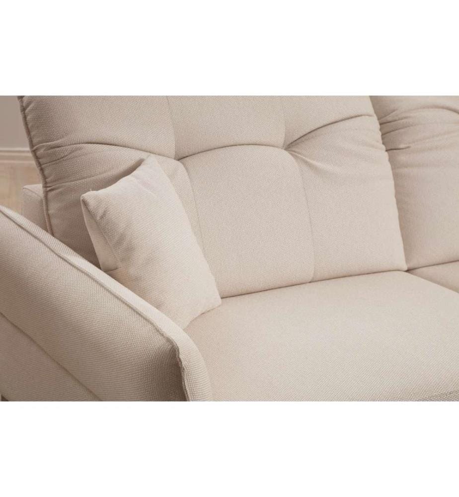 Divano a 3 posti, Bianco, Struttura: Legno di faggio - truciolato, Tessuto: 100% Poliestere
