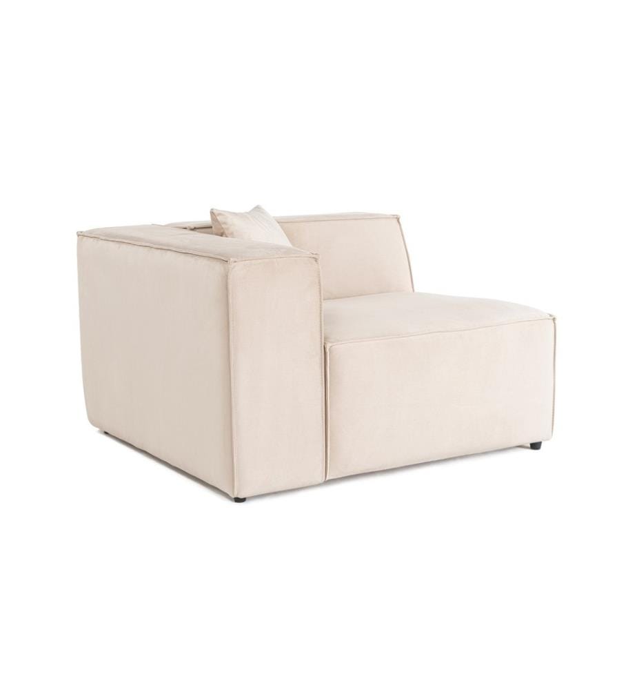 Divano a 1 posto, Crema, Struttura: 100% Carpino, Tessuto: 100% lino