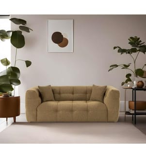 2-Sitz Sofa, Khaki, Gestell: Buchenholz - Spanplatte, Stoff: 100% Polyester