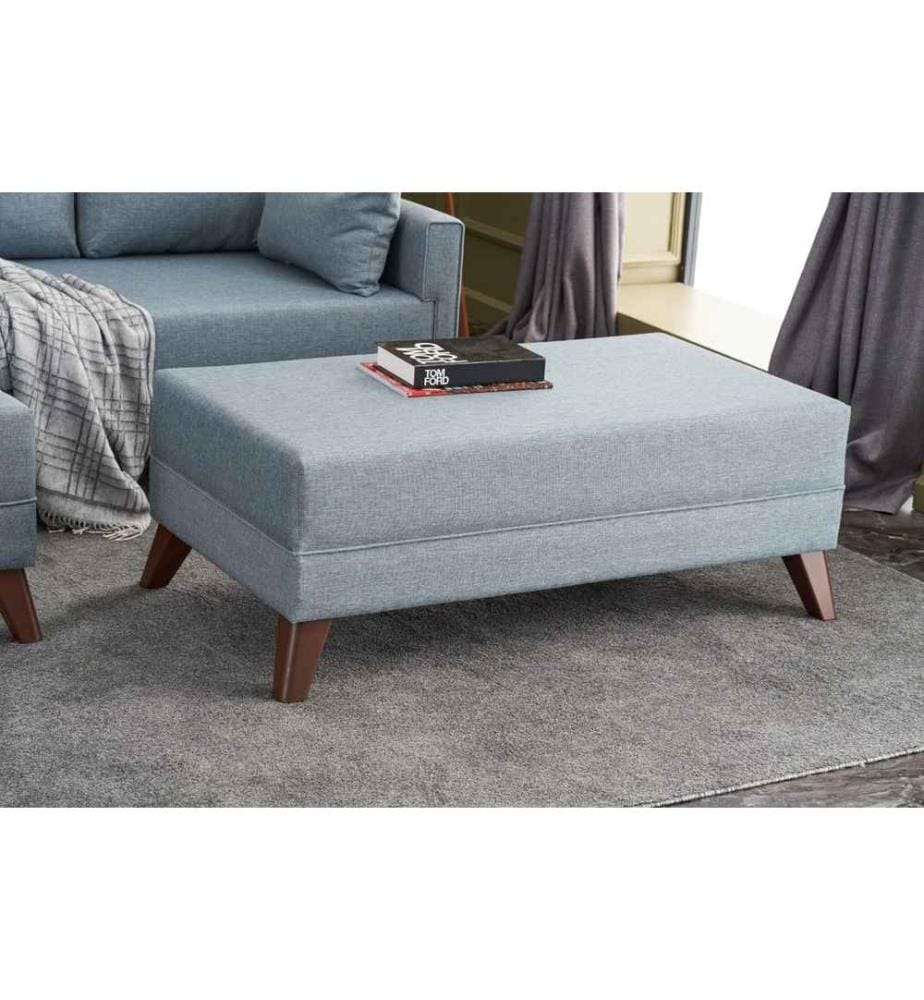 Divano-letto angolare, blu, struttura in abete, tessuto in poliestere