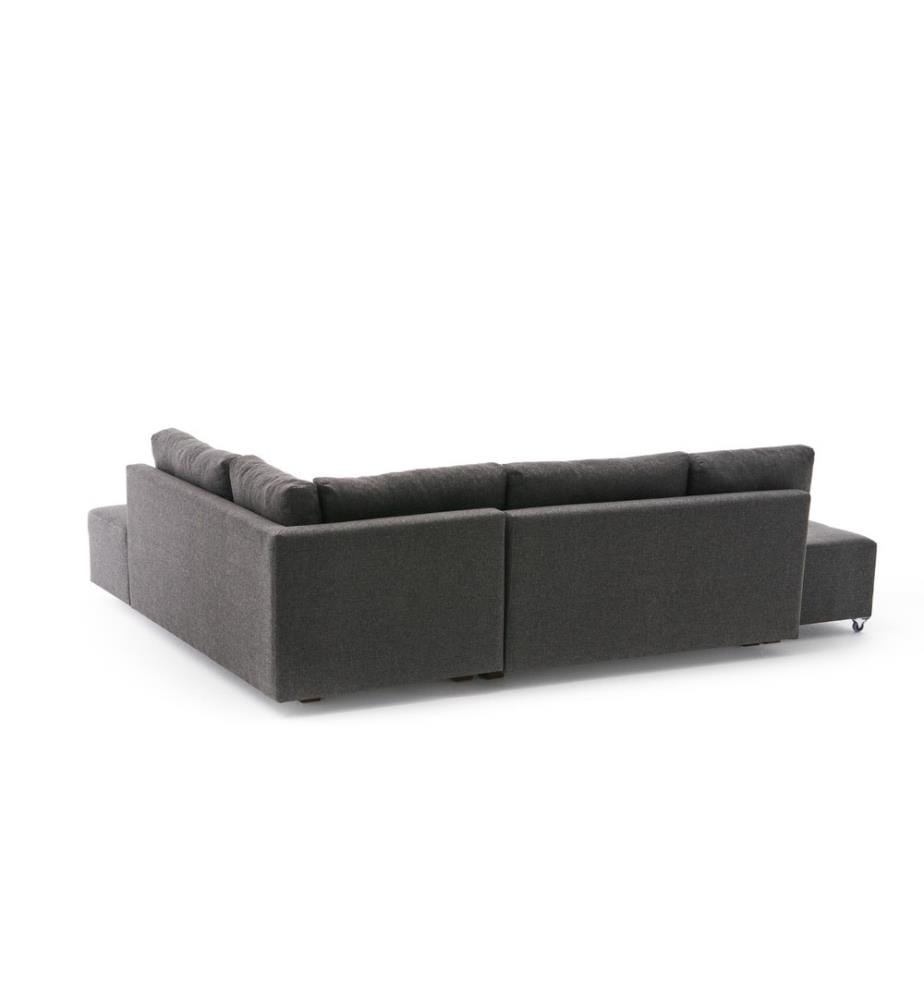 Ecksofa-Bett, Anthrazit, Rahmen aus Holzfaserplatten, Polyester-Gewebe