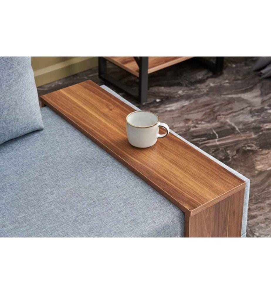 Divano a 1 posto, blu, struttura in legno massiccio e particelle rivestite in melamina, tessuto in poliestere e cotone