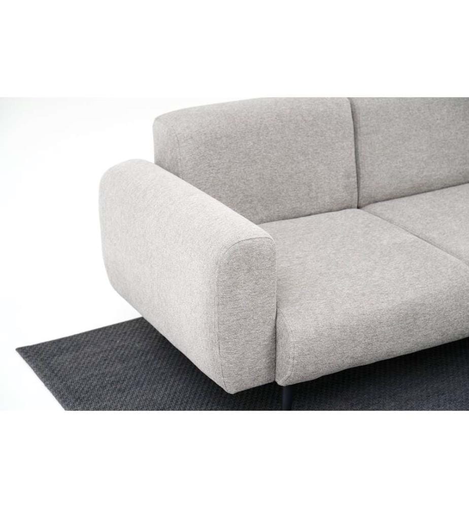 Divano a 3 posti, Grigio chiaro, 100% legno di faggio, Tessuto: 100% Poliestere (tessuto cinigliato)