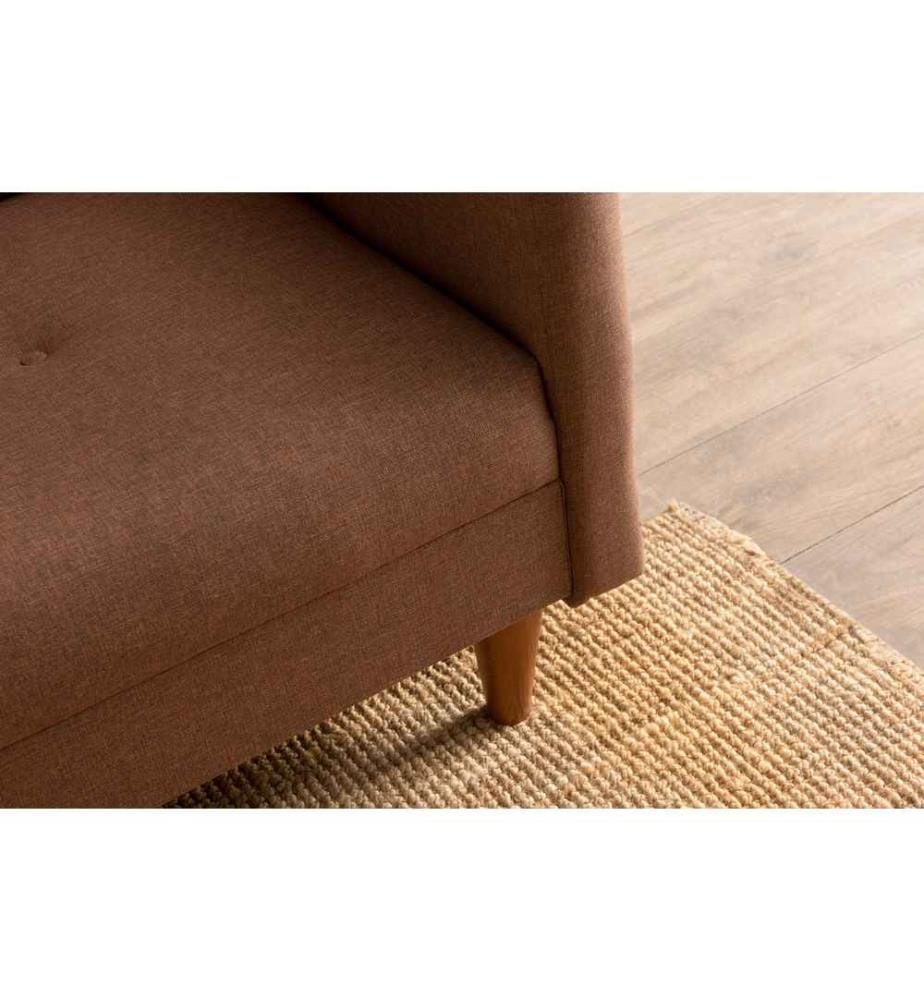 Divano letto a 3 posti, Marrone, Struttura: 100% Metallo , Tessuto: 100% tessuto poliestere