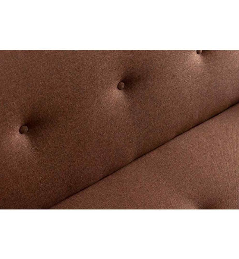 Divano letto a 3 posti, Marrone, Struttura: 100% Metallo , Tessuto: 100% tessuto poliestere