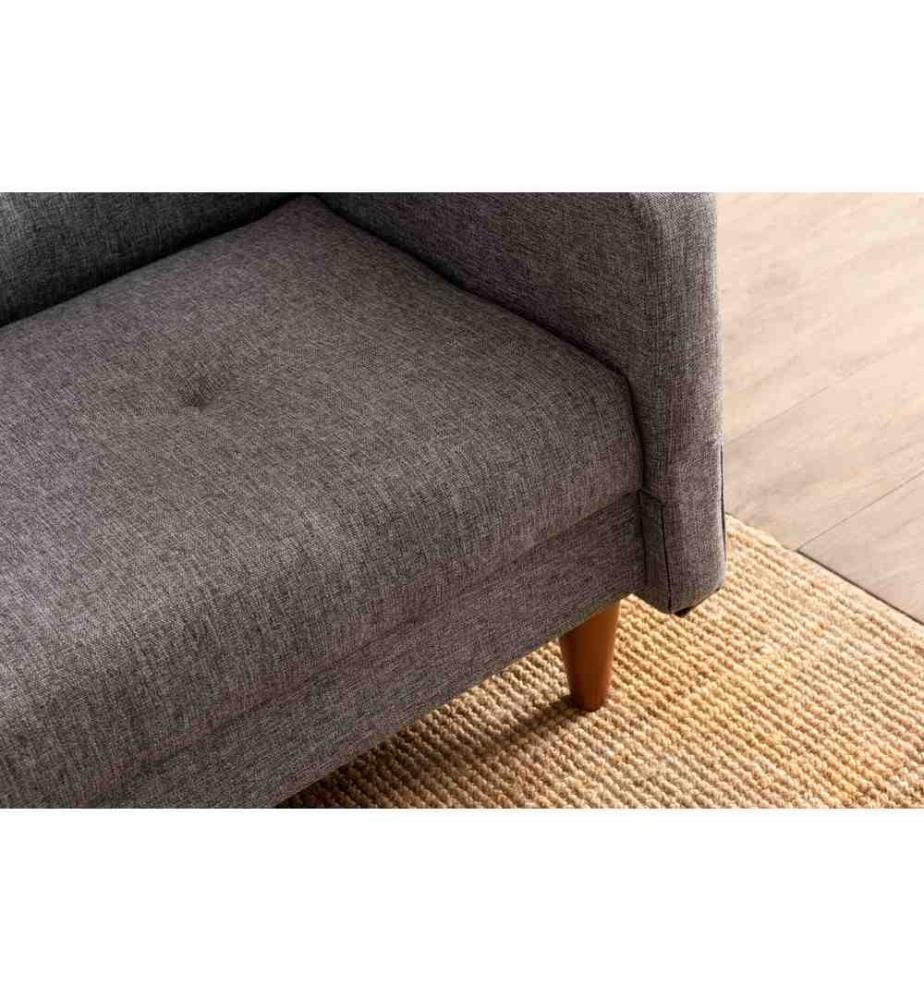 Divano letto a 3 posti, Grigio chiaro, Struttura: 100% Metallo , Tessuto: 100% tessuto poliestere