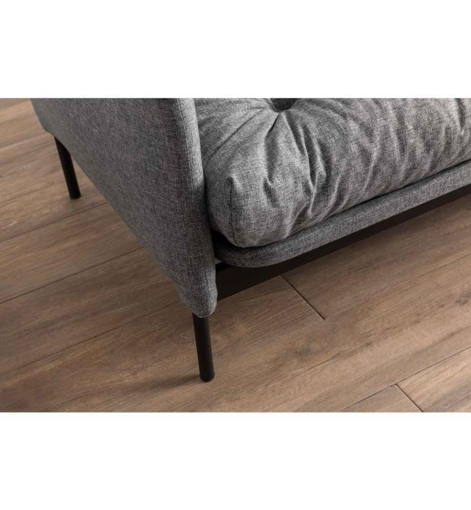 Divano letto a 3 posti, Grigio chiaro, Struttura: 0 Metallo, Tessuto: Tessuto di lino