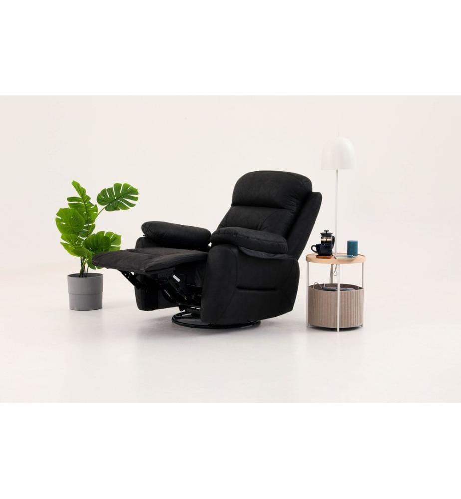 Recliner, Black, Frame: 70% HORNBEAM / 30% MELAMINE COATED CHIPBOARD