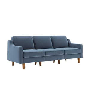 Ozeanblau, Nussbaum, Gestell: 100 % STAHL, 3-Sitzer-Sofa