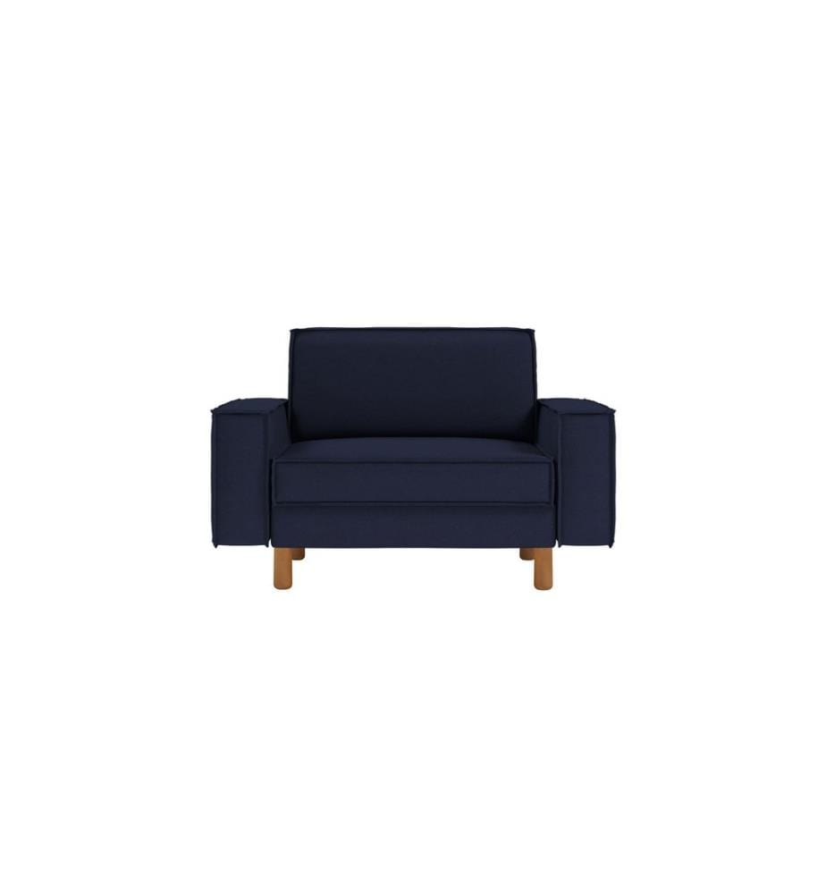 Nachtblau, Walnuss, Gestell: 100 % STAHL, 1-Sitzer-Sofa