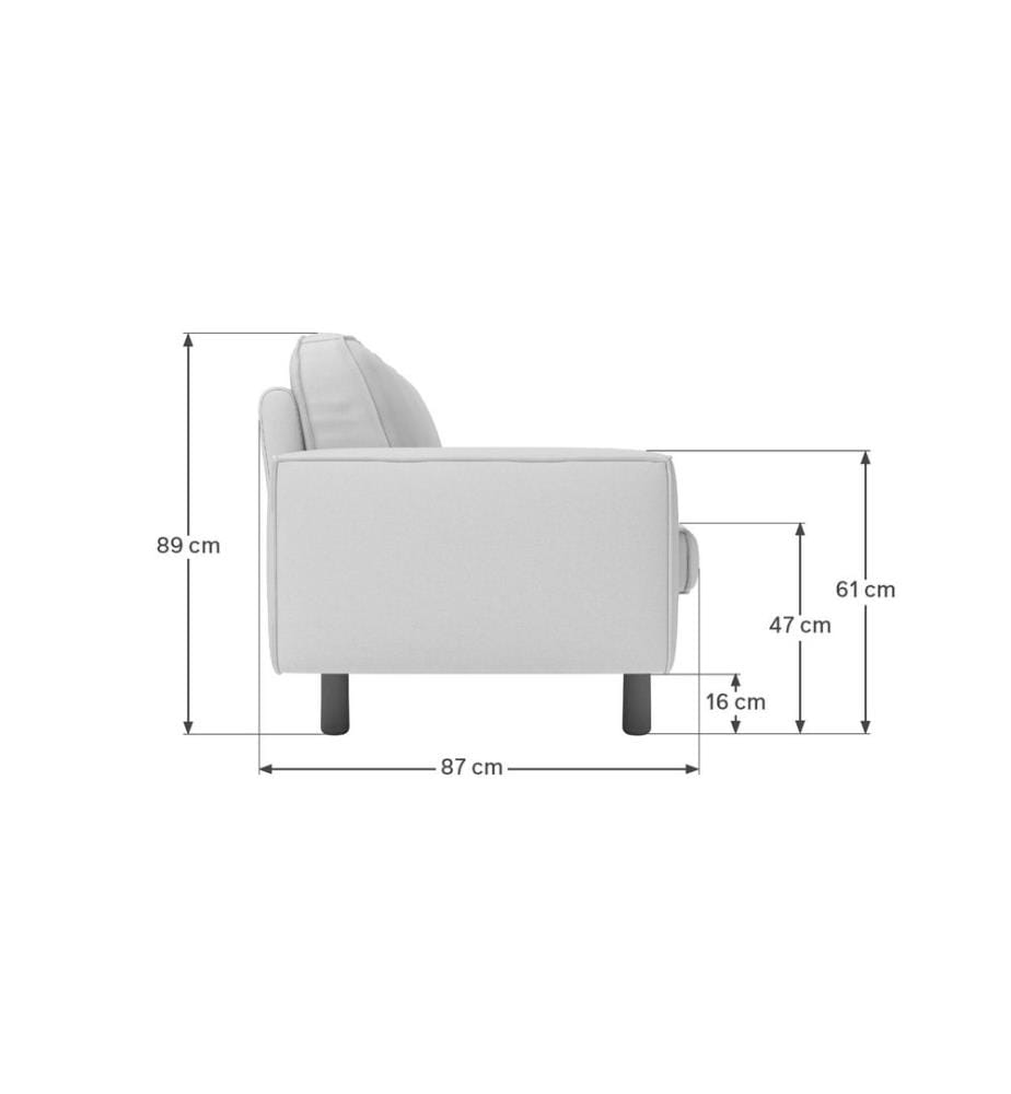 Milchschaum, Nussbaum, Gestell: 100 % STAHL, 3-Sitzer-Sofa