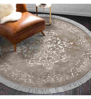 Tapis, 180 cm, , Beige White, Polyester, 3 mm Hauteur de l'éponge