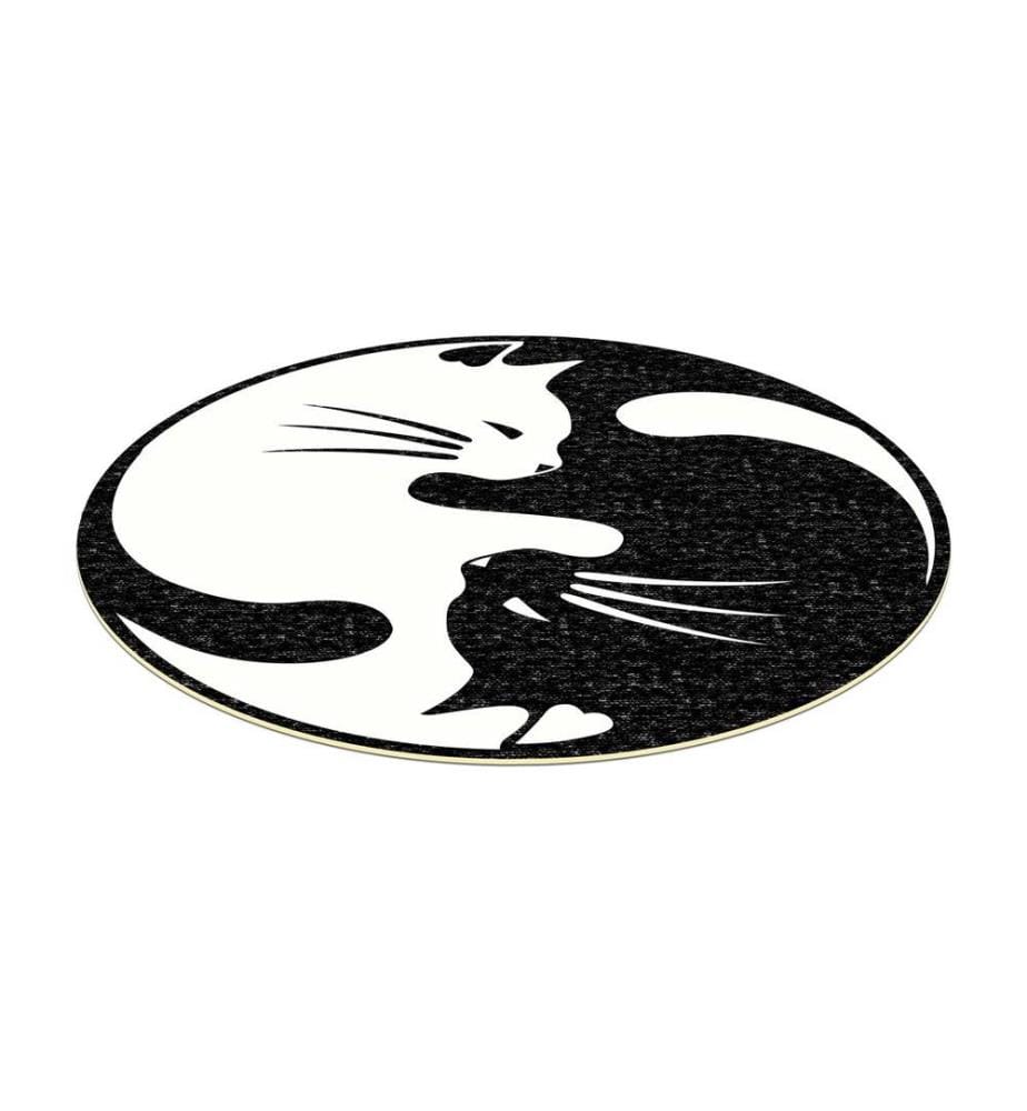 Tapis, noir, blanc, 100% polyester, 80 x 80 cm