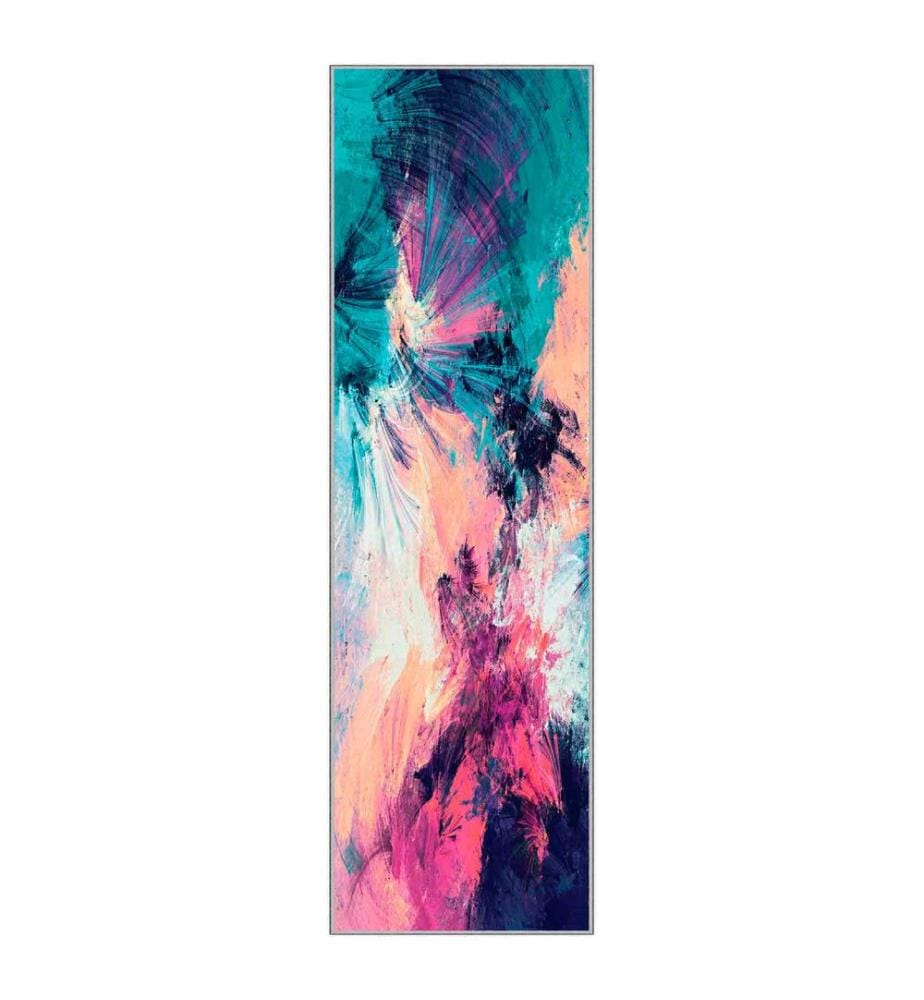 Teppich, Türkis, Weiss, Orange, Fuchsia, Lila, 100% Polyester, 80 x 300 cm