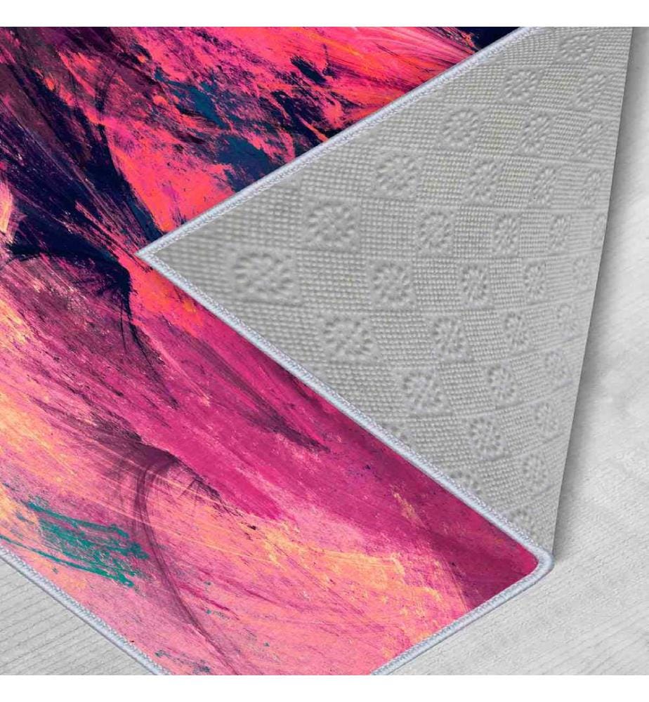 Tapis, turquoise, blanc, orange, fuchsia, violet, 100% polyester, 100 x 150 cm