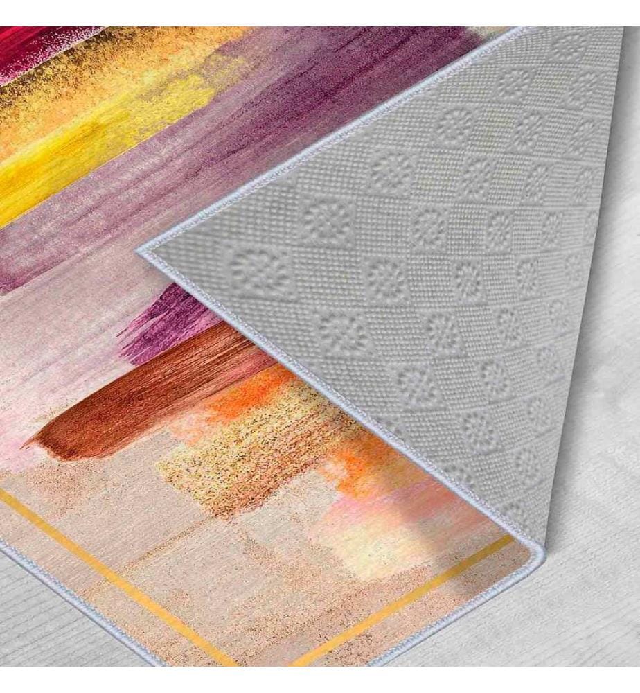 Teppich, Creme, Orange, Gelb, Fuchsia, 100% Polyester, 100 x 500 cm