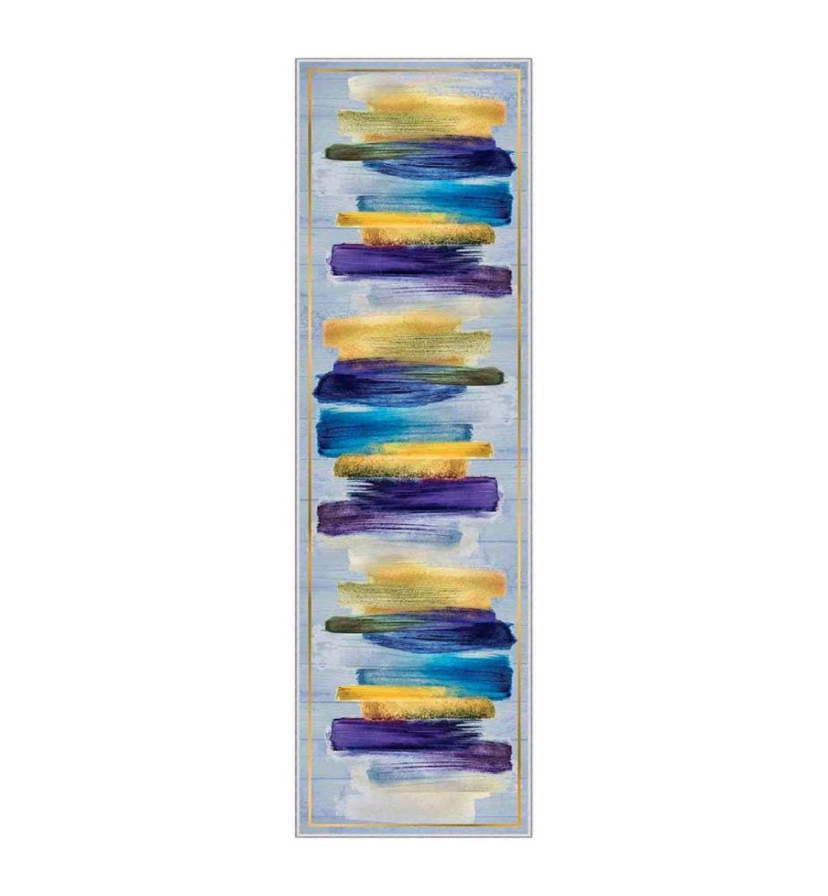 Tapis, or, bleu, violet, gris, 100% polyester, 50 x 80 cm