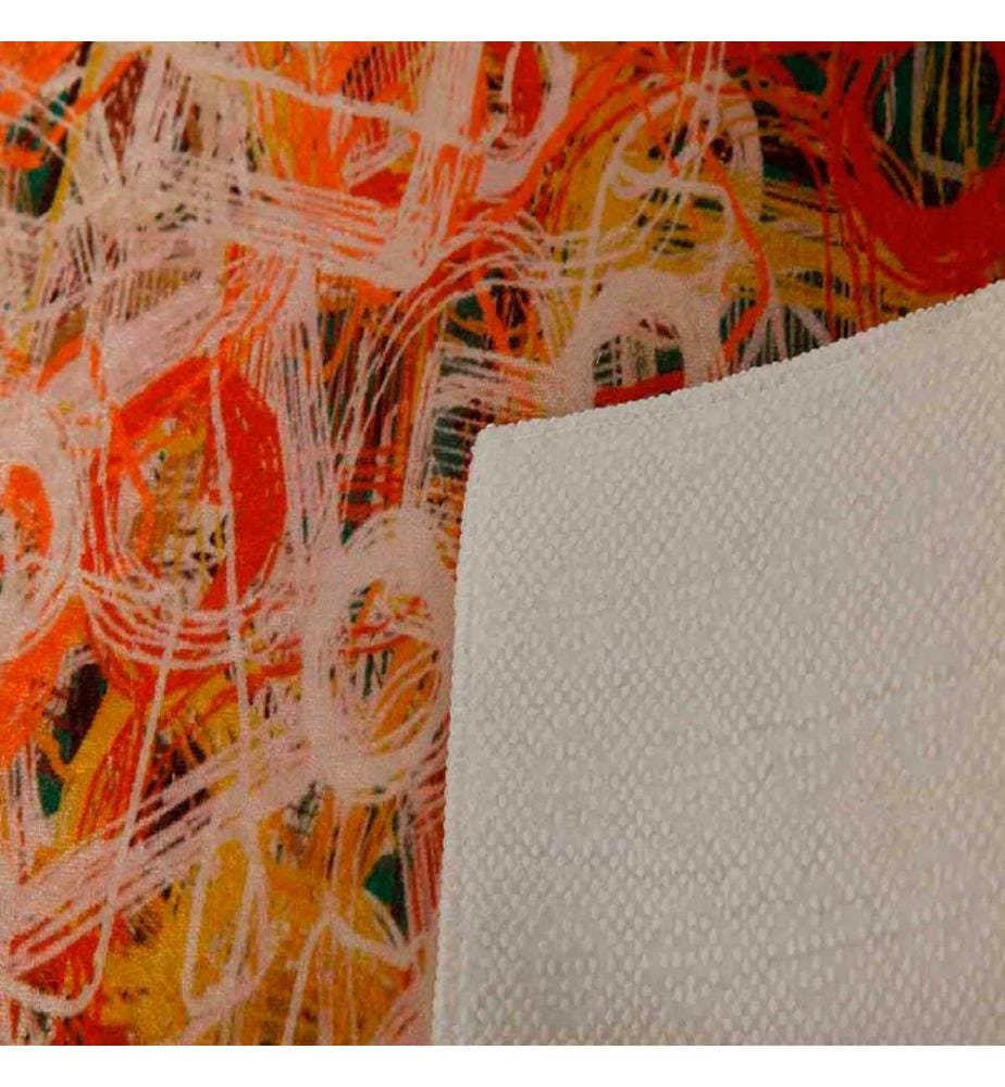 Tapis, rouge, orange, beige, moutarde, 100% polyester, 100 x 150 cm