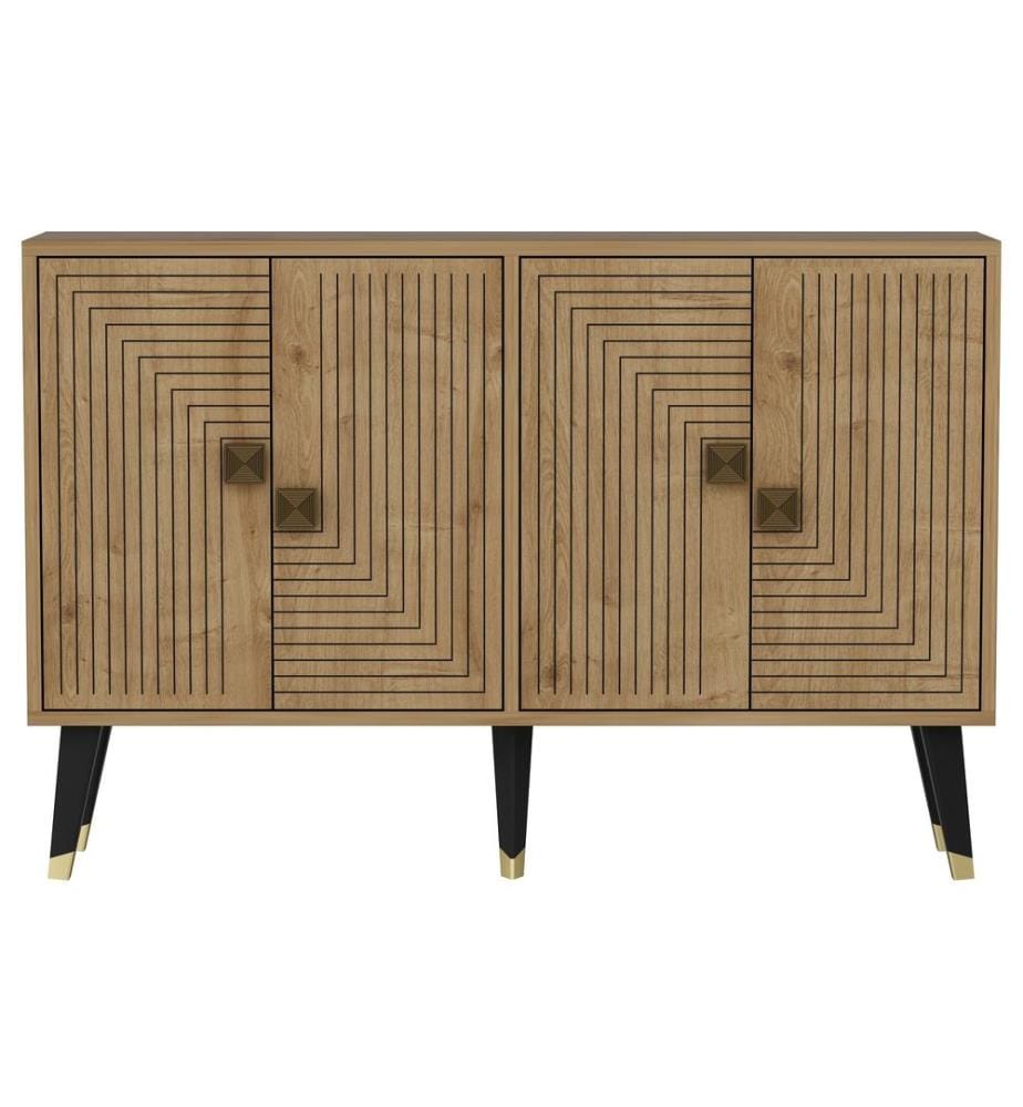 Console, Chêne Saphir, Or, Panneau de particules mélaminé