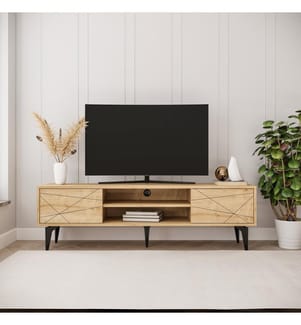 Meuble TV, Chêne saphir, PANNEAU DE PARTICULES 100 % MÉLAMINÉ