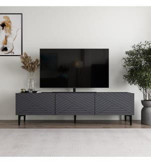 Meuble TV, Anthracite, PANNEAU DE PARTICULES 100 % REVÊTU DE MÉLAMINE