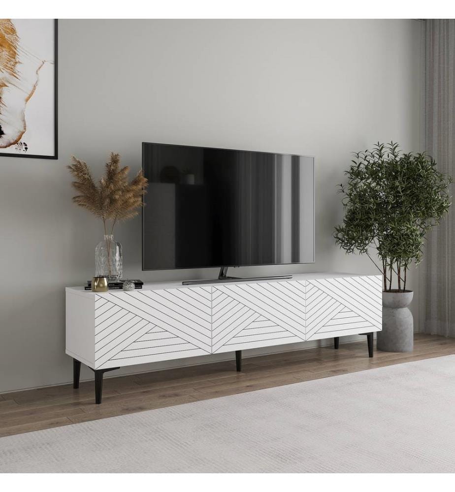 TV-Ständer, weiss, 100 % MELAMINBESCHICHTETE SPANPLATTE