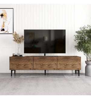 Meuble TV, noyer, PANNEAUX DE PARTICULES 100 % MÉLAMINÉS