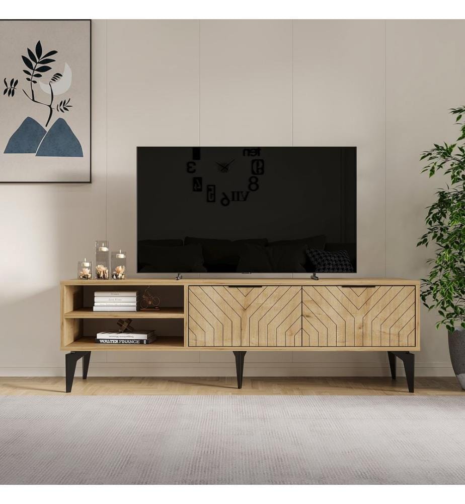 TV-Ständer, Sapphire Oak, 100 % MELAMINBESCHICHTETE SPANPLATTE
