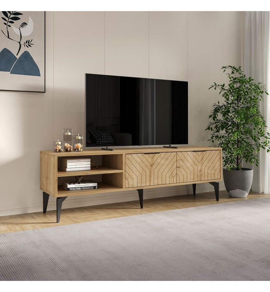 TV-Ständer, Sapphire Oak, 100 % MELAMINBESCHICHTETE SPANPLATTE