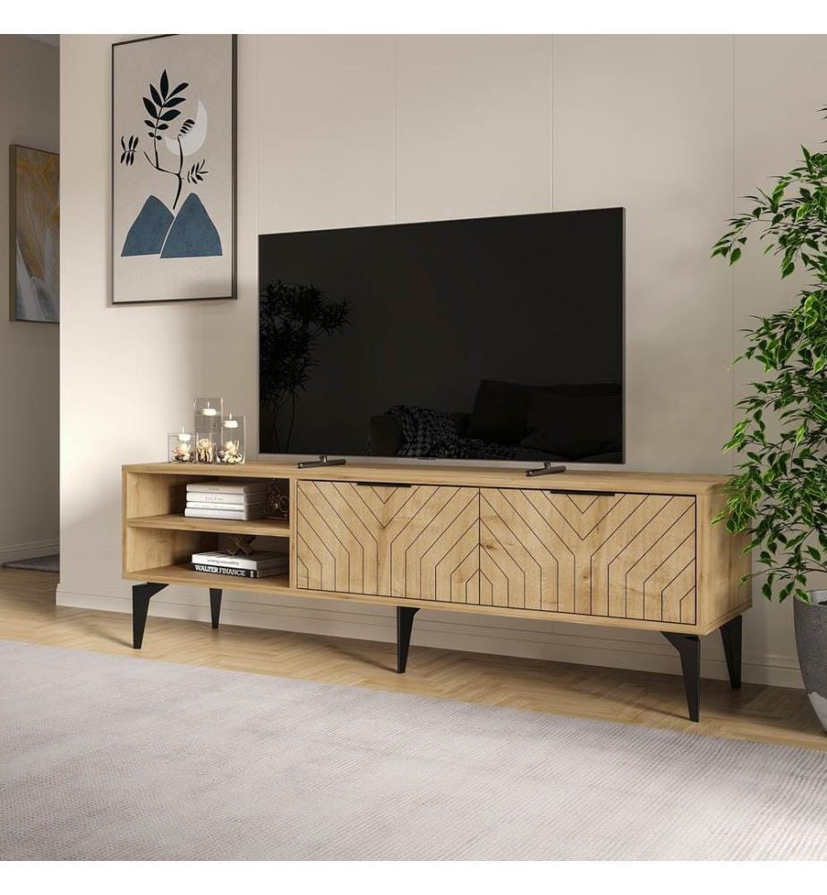 TV-Ständer, Sapphire Oak, 100 % MELAMINBESCHICHTETE SPANPLATTE